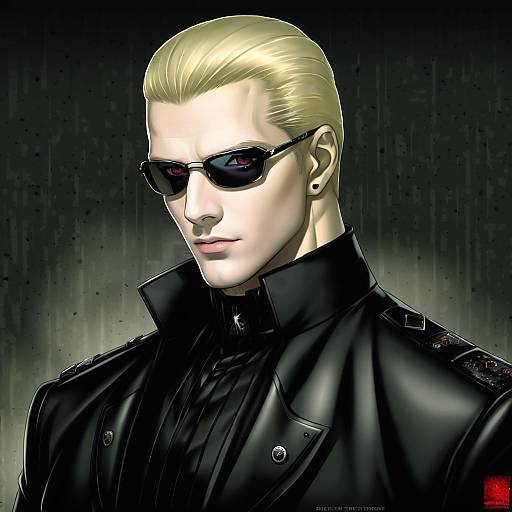 Illustration of Albert wesker, resident evil in the style of Sekina