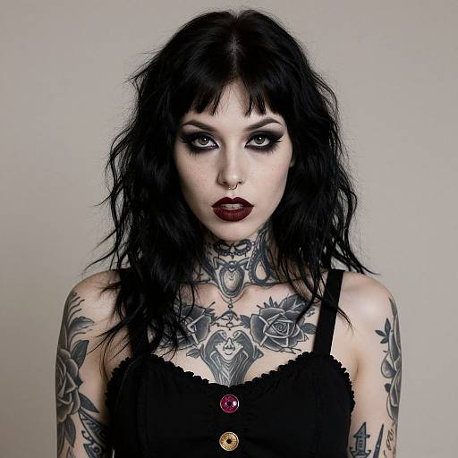 Gothic Woman with Dark Ink Tattoos