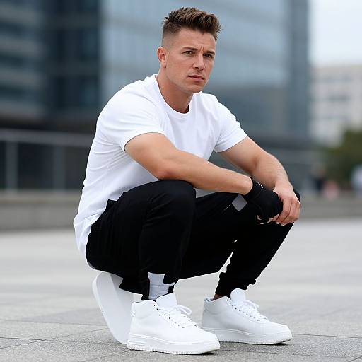 Athletic European Man in Urban Style