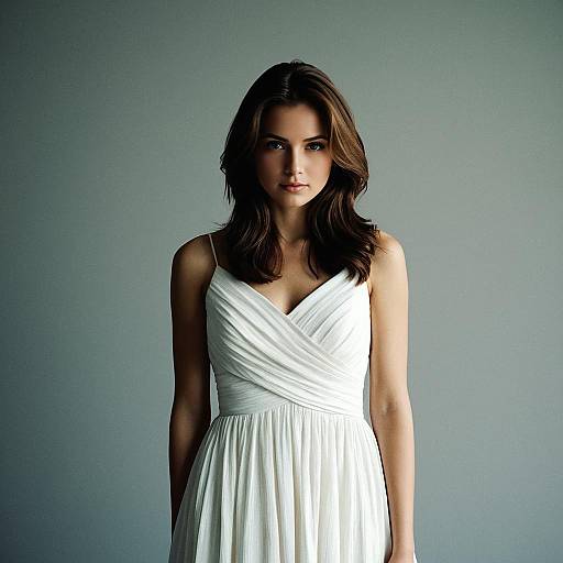 Woman in Elegant White Dress
