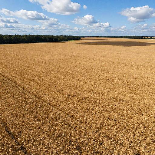 Aerial View of Golden Wheat Fields
