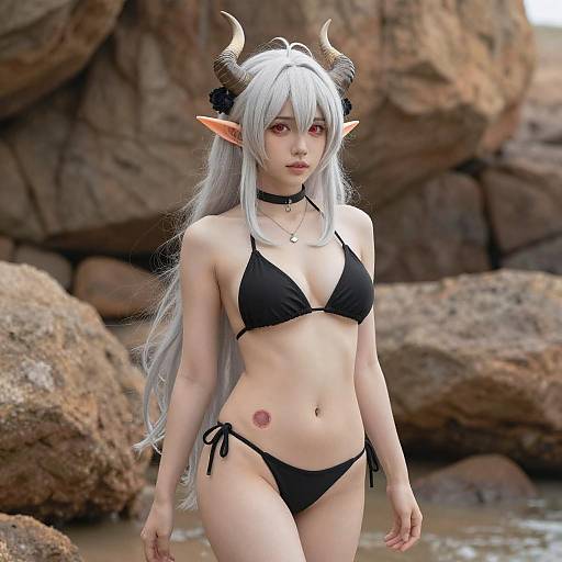 Lifestyle costume photo of Mudrock (silent night) (arknights). Cosplay clothes