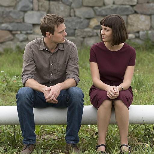 Two People Sitting on White Pipe Outdoors