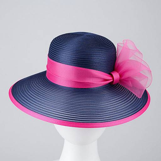 Navy and Hot Pink Derby Hat