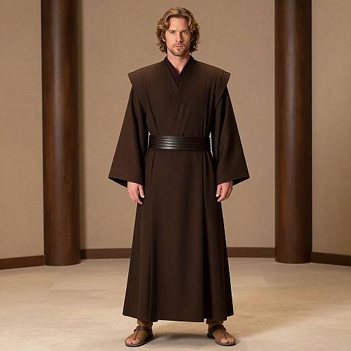 Man in Jedi Robes Costume