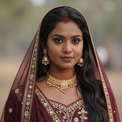 Realistic Indian Malabar Bride Portrait