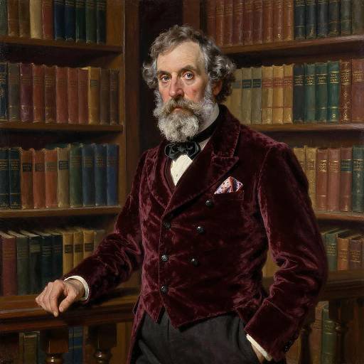 Elderly Gentleman in a Grand Library