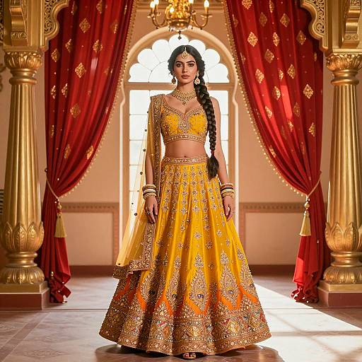 Regal Woman in Traditional Indian Attire