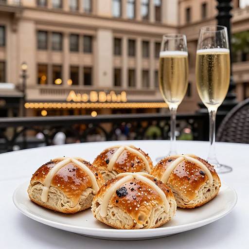 Luxury Hot Cross Buns and Champagne