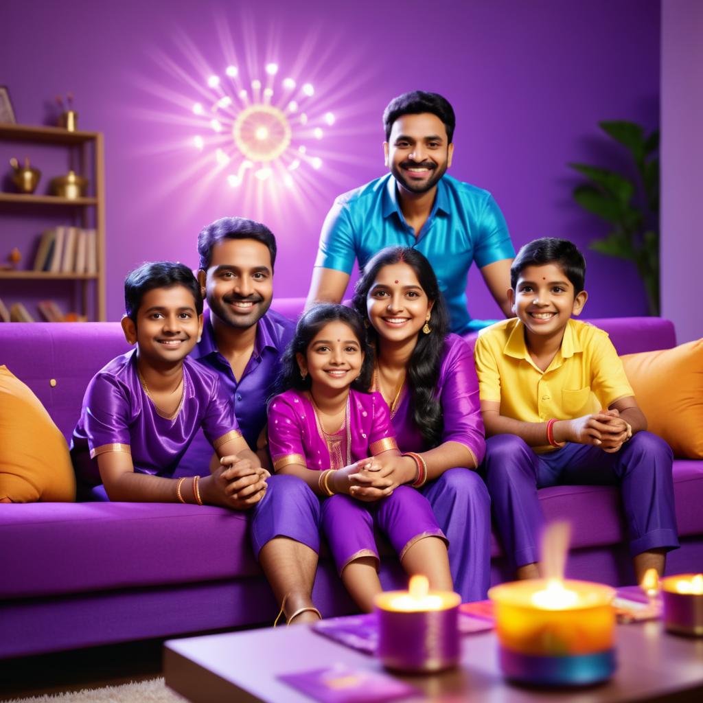 Cheerful Indian Family Evening Photo