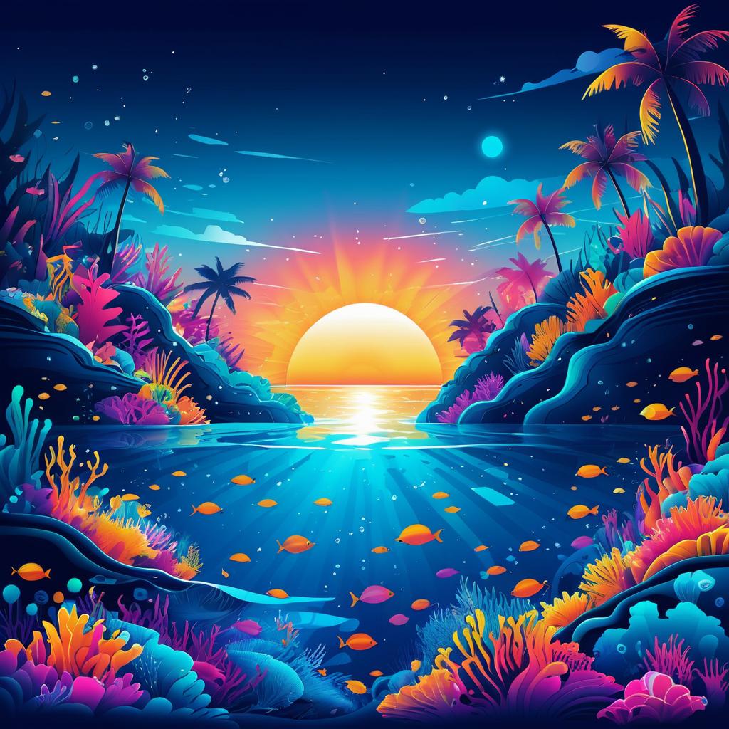 Surreal Underwater Paradise in Vector Art