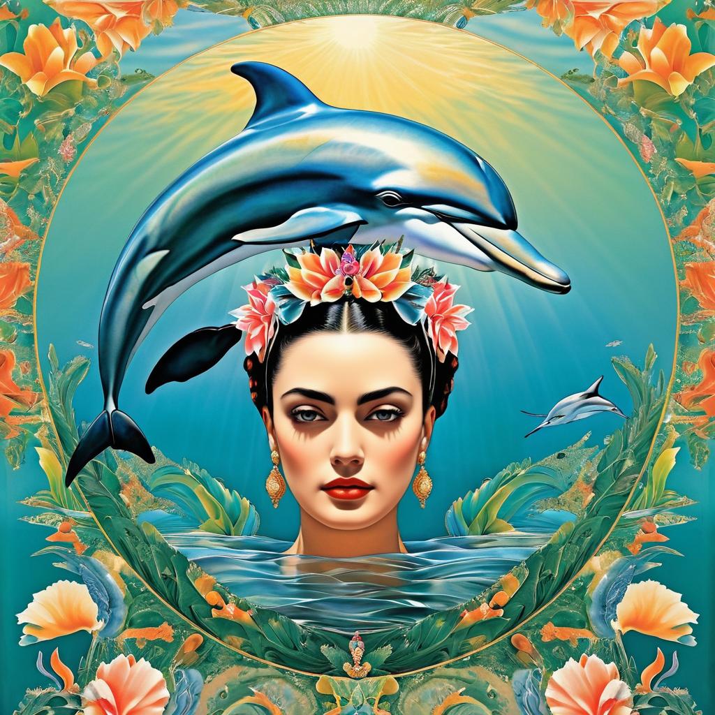 Graceful Dolphin Portrait Inspired by Masters