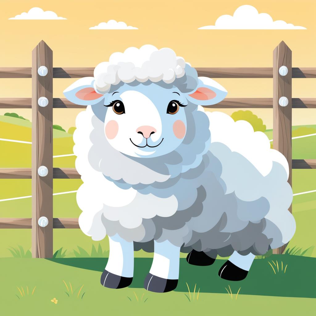 Cute Sheep Illustration for Children