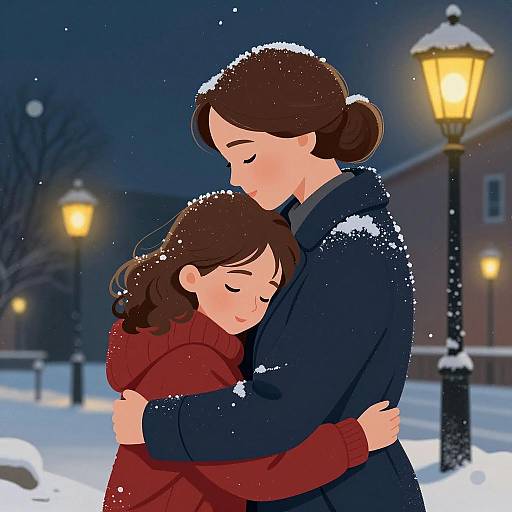 Warm Winter Embrace at Night