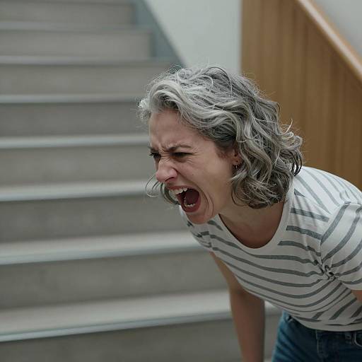 Woman Screaming in Intense Emotion