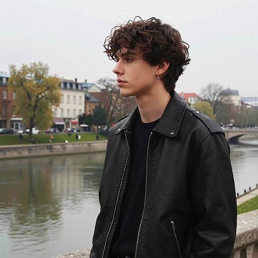 Wavy Blowout Hairstyle Fashion Portrait