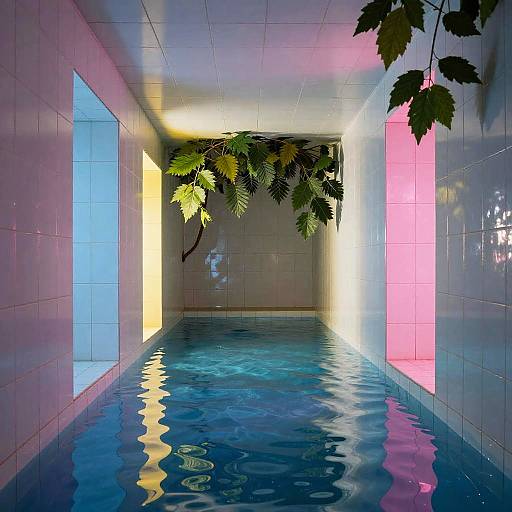 Photorealistic Liminal Water Corridor