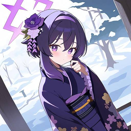 Illustration of Haruka (new year) (blue archive), blue archive in the style of Om (nk2007)