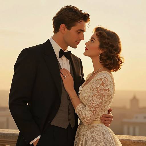 Romantic Vintage Glamour Digital Illustration