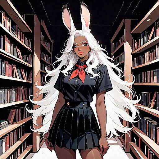 White-Haired Viera with Rabbit Ears