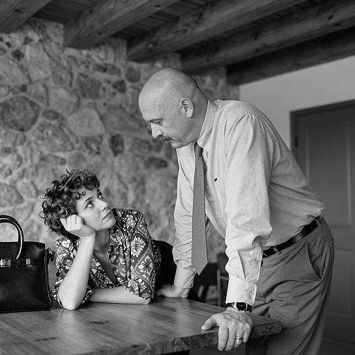 Bald Man and Woman in Intimate Setting