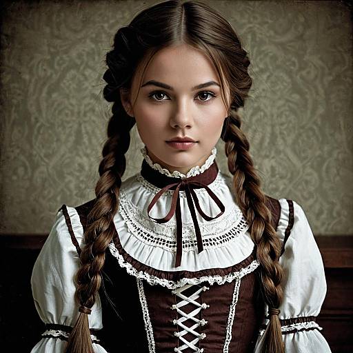 Young Woman in Victorian Doll Costume