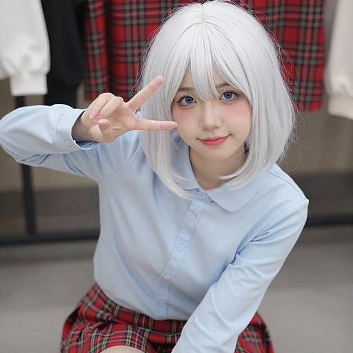 Youthful Peace Sign Portrait