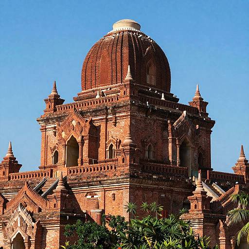 Vibrant Ancient Red Brick Temple