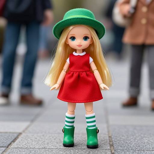 Blonde Doll in Green Hat