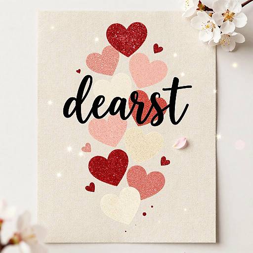 Glittering Hearts Silkscreen Poster