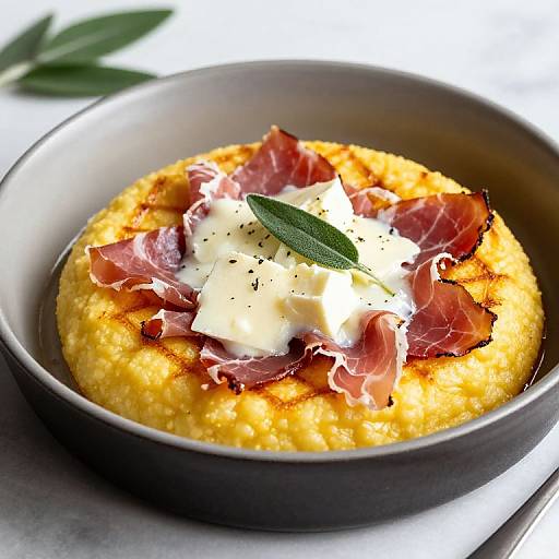 Italian Grilled Polenta with Ham