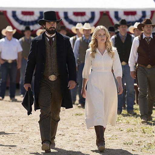 Vibrant Western Scene with Characters