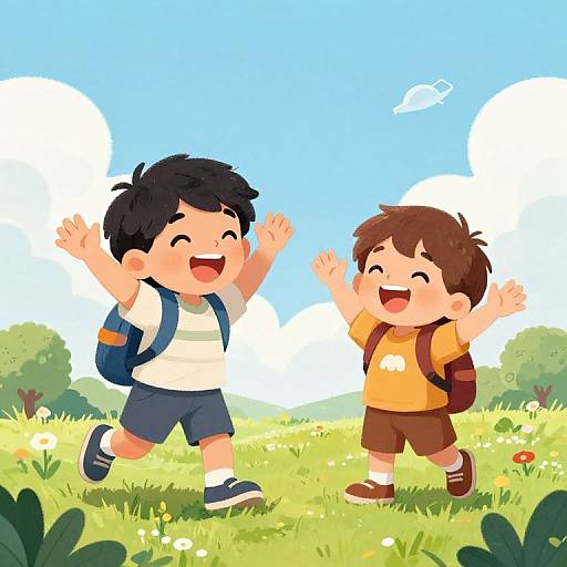 Brave Kids' Adventure Illustration