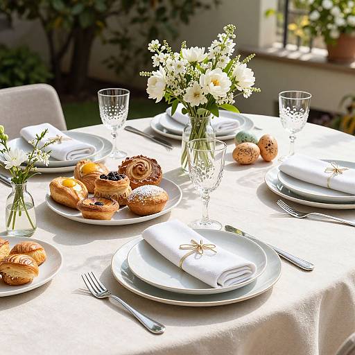 Sunny Easter Patio Table Setting