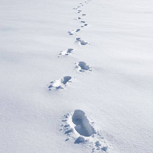 Solitary Footprints in Pristine Snow