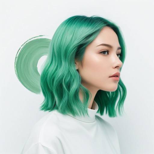 Minimalist Aesthetic: Green-Haired Muse Minimalist Aesthetic: Green-Haired Muse