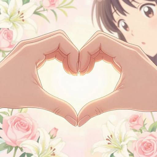 Soft Pastel Anime Heart Hands