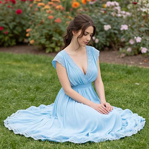 Graceful Woman in Serene Garden