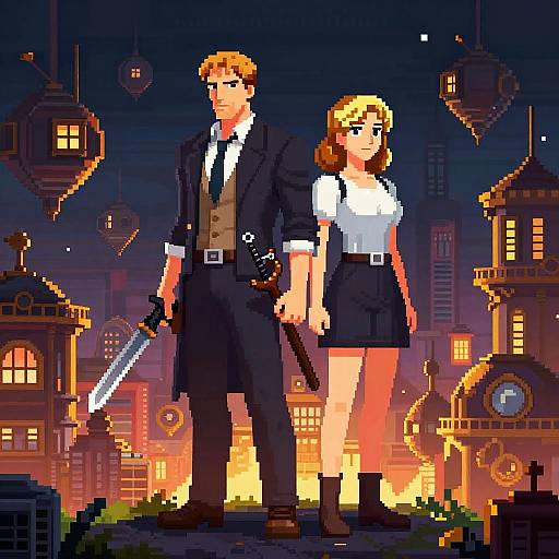Pixel Art Bioshock Infinite Scene