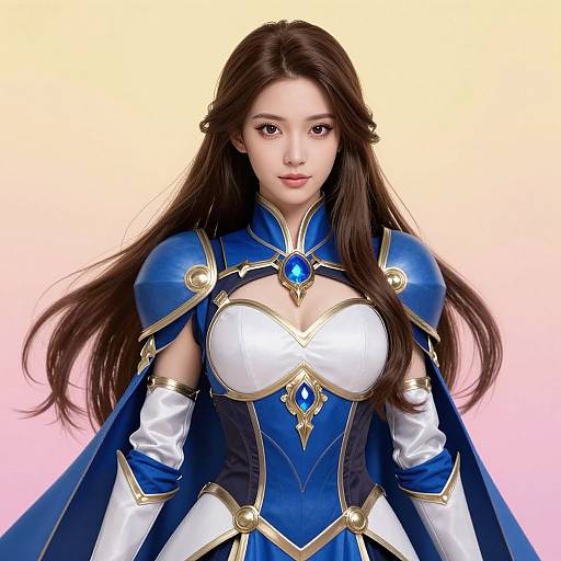 Fantasy Woman in Blue Armor