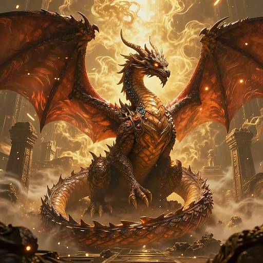 Majestic Dragons Guarding Ancient Ruins