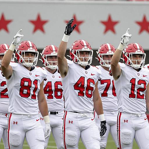 Celebratory Football Players in Action