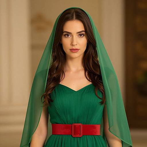 Emerald Maiden in Green Dress