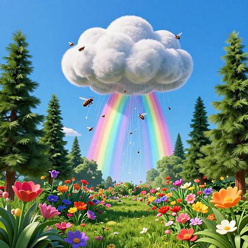 Surreal 3D Gardens with Carnivorous Clouds