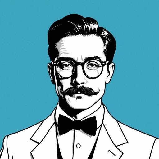 Elegant Art Deco Minimalist Man Portrait