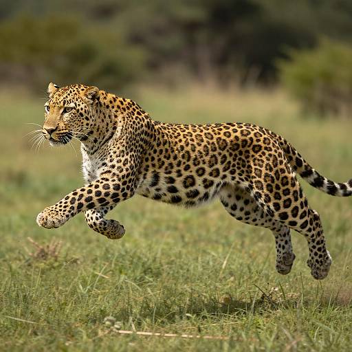 Dynamic Leopard Sprint in Natural Light