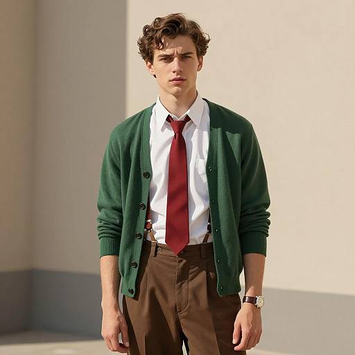 Young Man in Retro 1920s Outfit