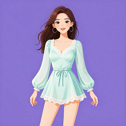 Elegant Pastel Mint Swim Dress