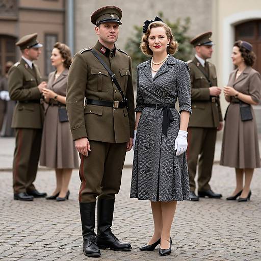 1940s German Fashion on Cobblestone