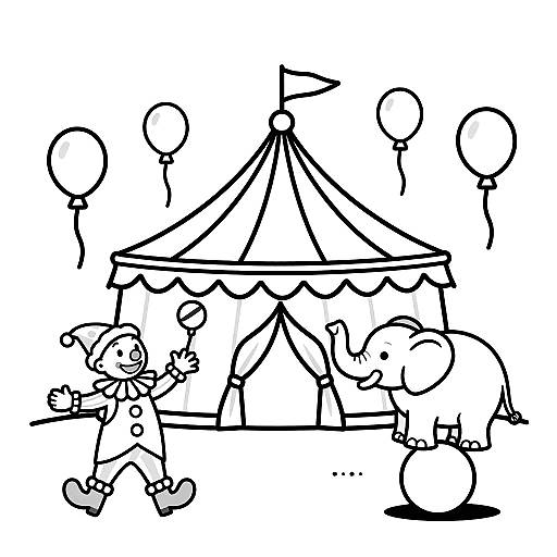 Vibrant Circus Coloring Scene